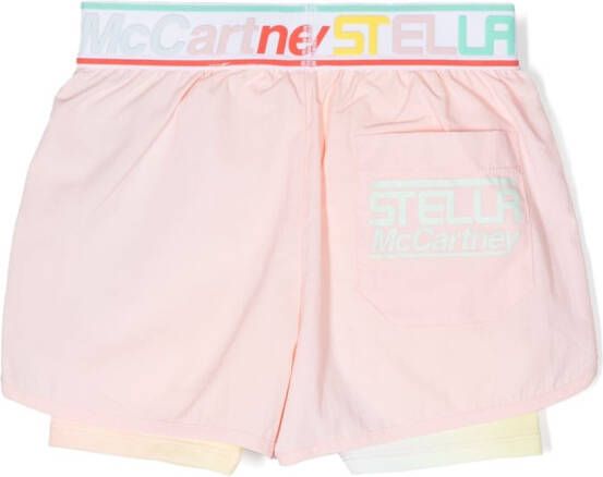Stella McCartney Kids Shorts met logoband Roze
