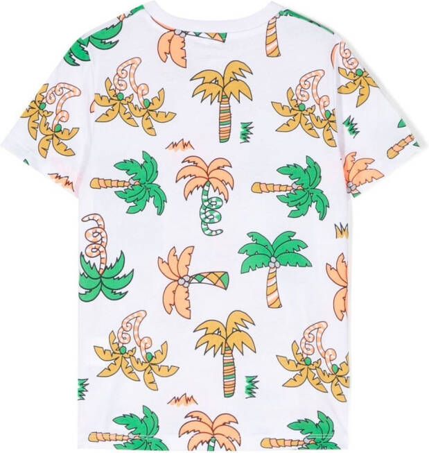 Stella McCartney Kids T-shirt met palmboomprint Wit