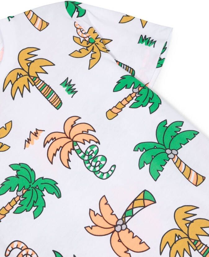 Stella McCartney Kids T-shirt met palmboomprint Wit
