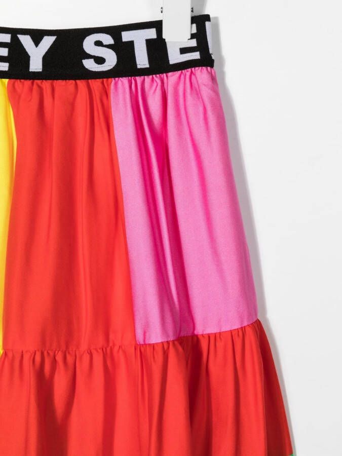 Stella McCartney Kids Rok met logo tailleband Rood
