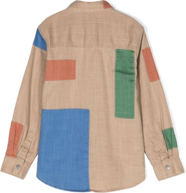 Stella McCartney Kids Shirt met colourblocking Beige