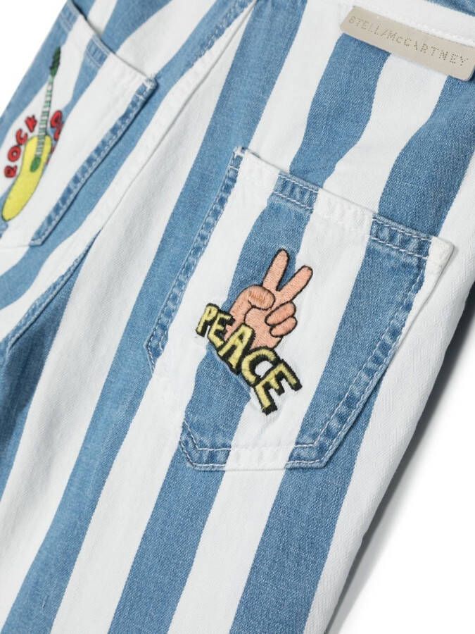 Stella McCartney Kids Shorts met geborduurd logo Blauw