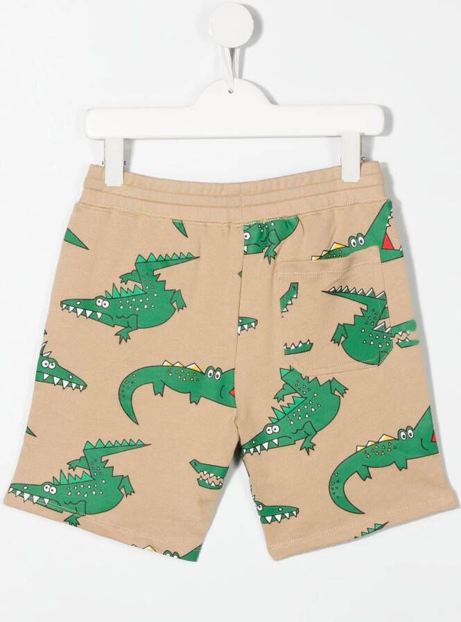Stella McCartney Kids Shorts met krokodillenprint Beige