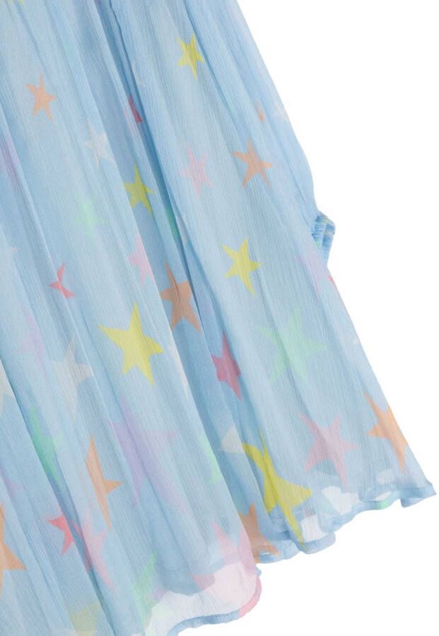 Stella McCartney Kids Jurk met sterrenprint Blauw
