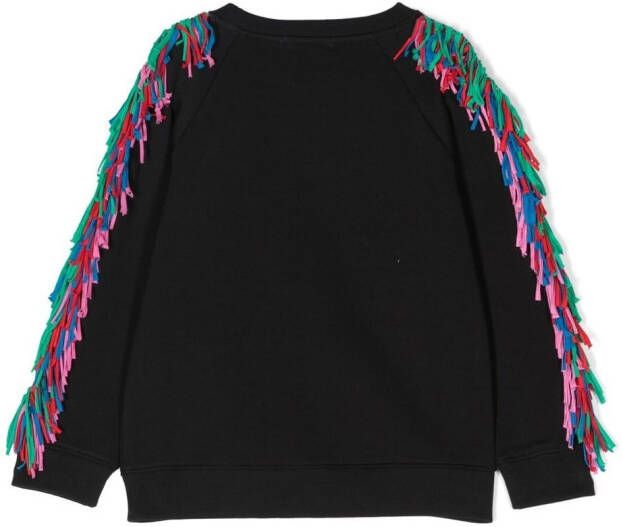 Stella McCartney Kids Sweater met franje Zwart