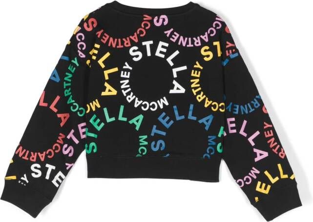 Stella McCartney Kids Sweater met logoprint Zwart