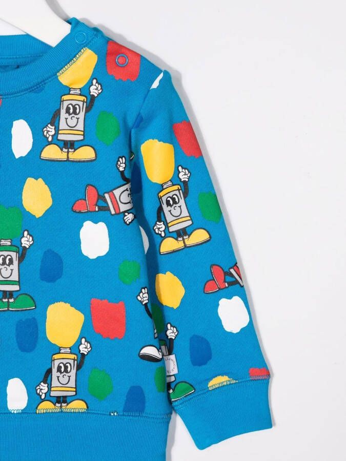 Stella McCartney Kids Sweater met print Blauw