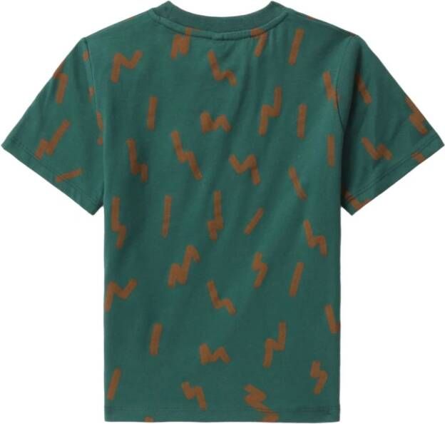 Stella McCartney Kids T-shirt met bliksemflitsprint Groen