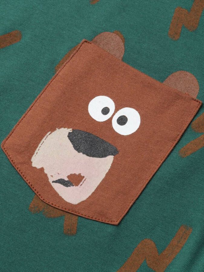 Stella McCartney Kids T-shirt met bliksemflitsprint Groen