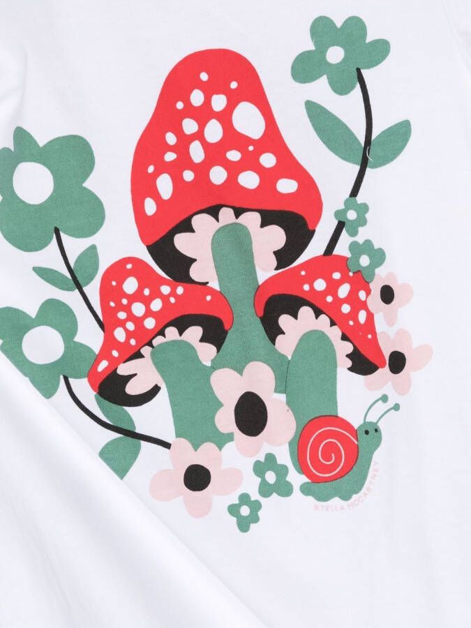 Stella McCartney Kids T-shirt met grafische print Wit