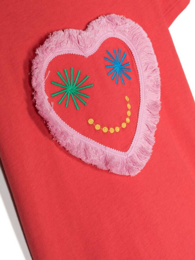Stella McCartney Kids T-shirt met hartprint Rood