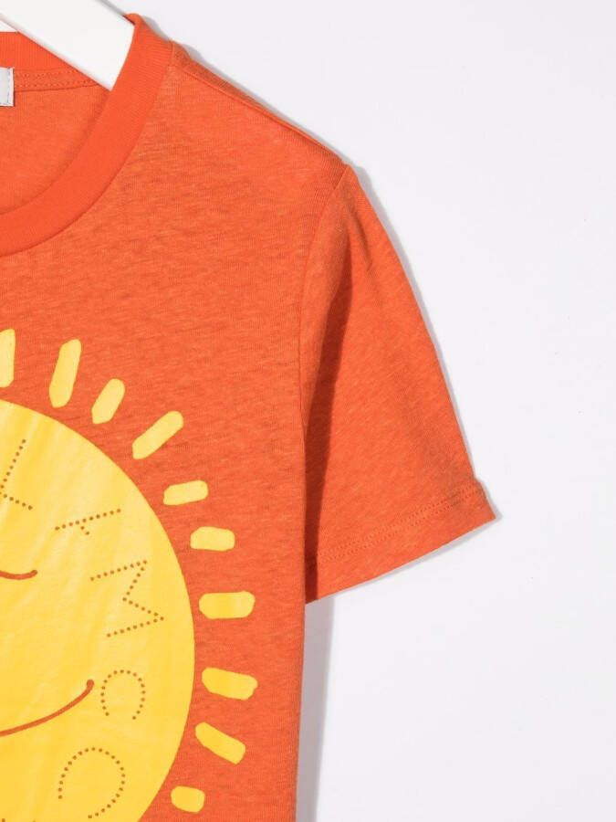 Stella McCartney Kids T-shirt met logo Oranje