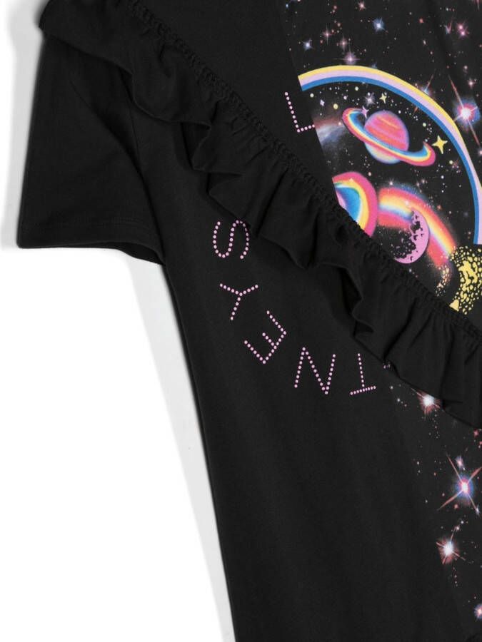 Stella McCartney Kids T-shirtjurk met grafische print Zwart