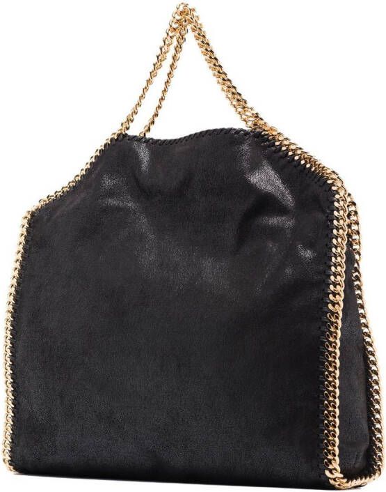 Stella McCartney large Black Gold Falabella tote bag Zwart