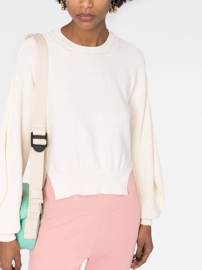 Stella McCartney Trui met logopatch Beige