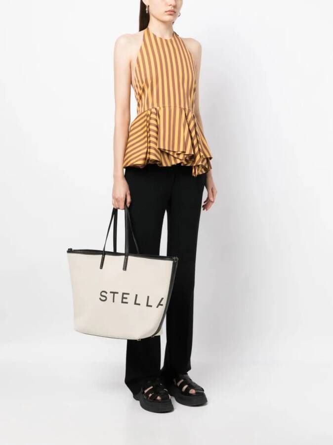 Stella McCartney logo-print cotton tote bag Beige