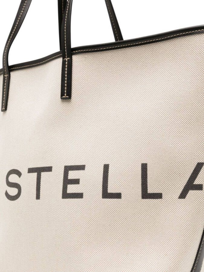 Stella McCartney logo-print cotton tote bag Beige