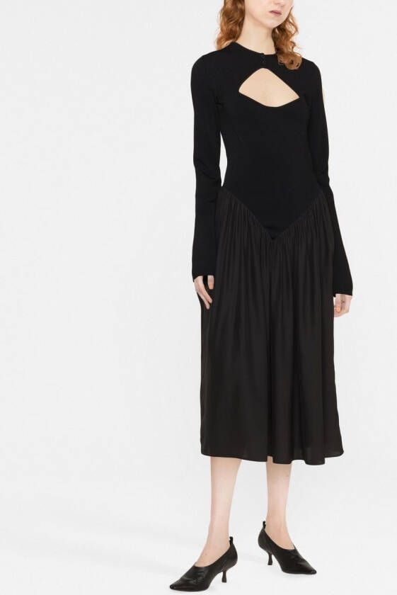 Stella McCartney Midi-jurk met vlakken Zwart