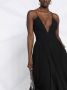 Stella McCartney Gedrapeerde midi-jurk met diepe hals Zwart - Thumbnail 3