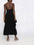 Stella McCartney Gedrapeerde midi-jurk met diepe hals Zwart - Thumbnail 4