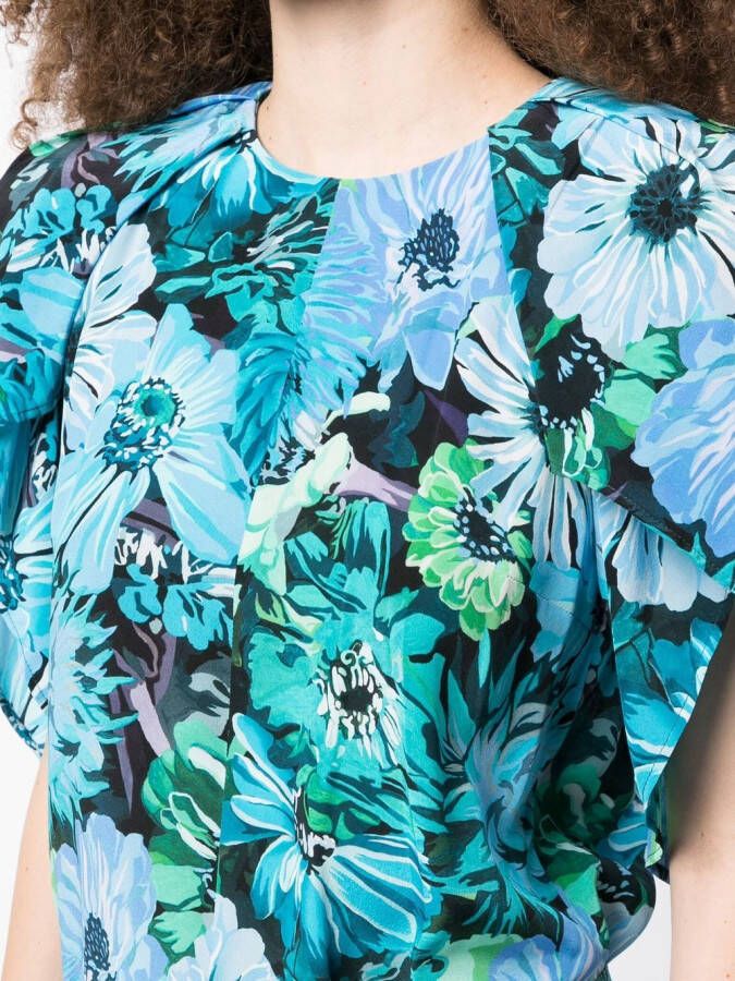 Stella McCartney Mini-jurk met bloemenprint Blauw