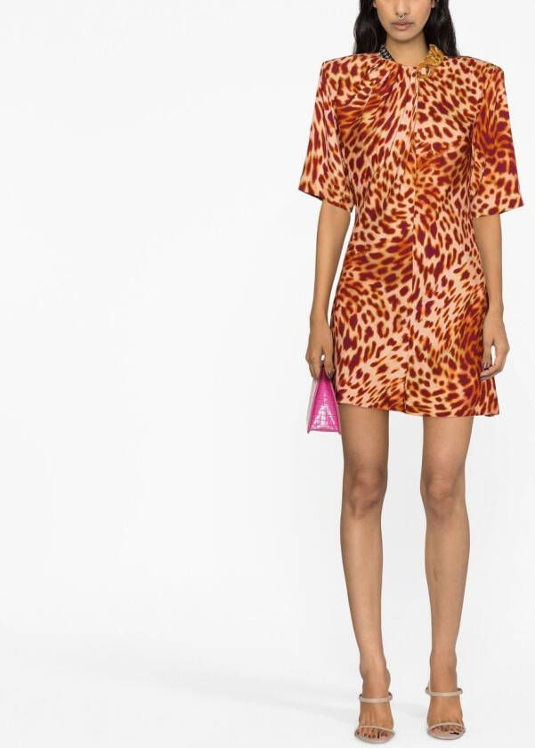 Stella McCartney Mini-jurk met luipaardprint Roze