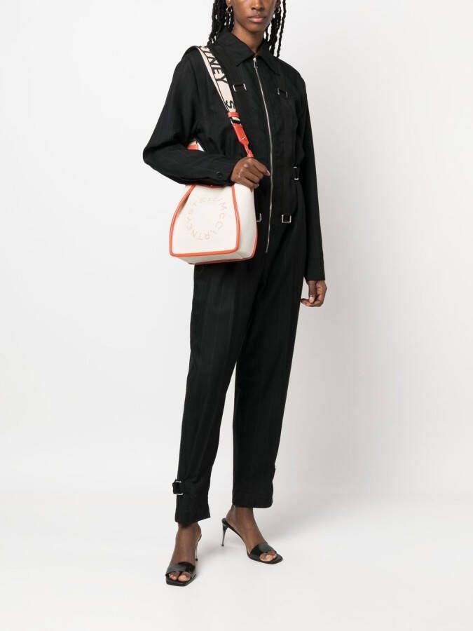 Stella McCartney Stella mini-crossbodytas met logo Beige