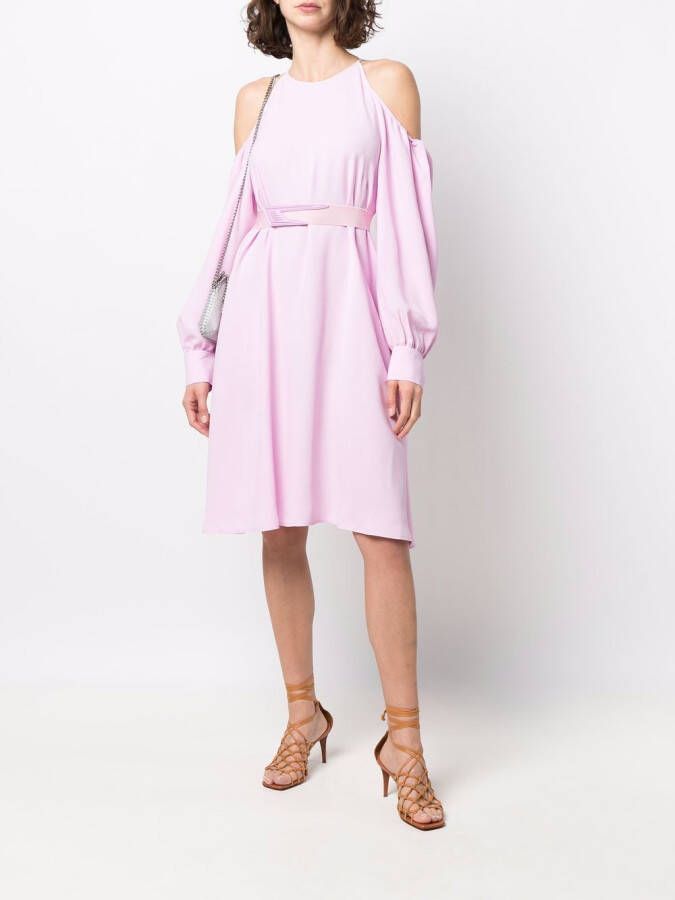 Stella McCartney Off-shoulder midi-jurk Paars