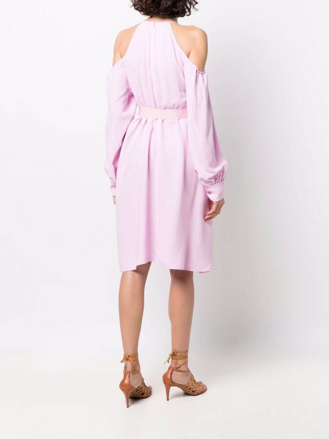 Stella McCartney Off-shoulder midi-jurk Paars