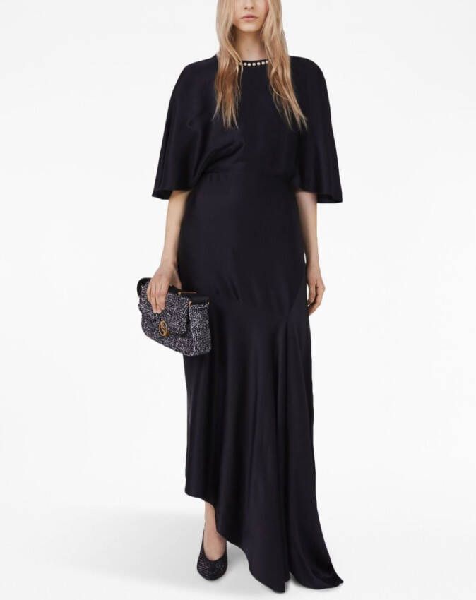 Stella McCartney Midi-jurk met borduurwerk Zwart