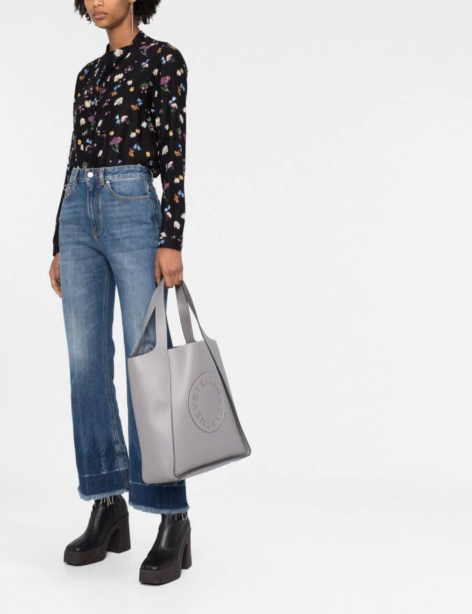 Stella McCartney Shopper met geperforeerd logo Grijs