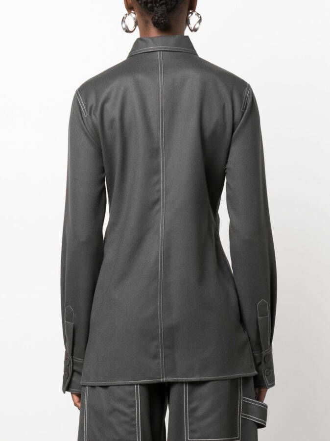 Stella McCartney Blouse met puntige kraag Grijs