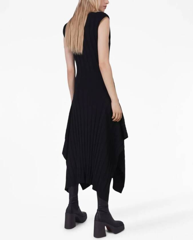 Stella McCartney Ribgebreide midi-jurk Zwart