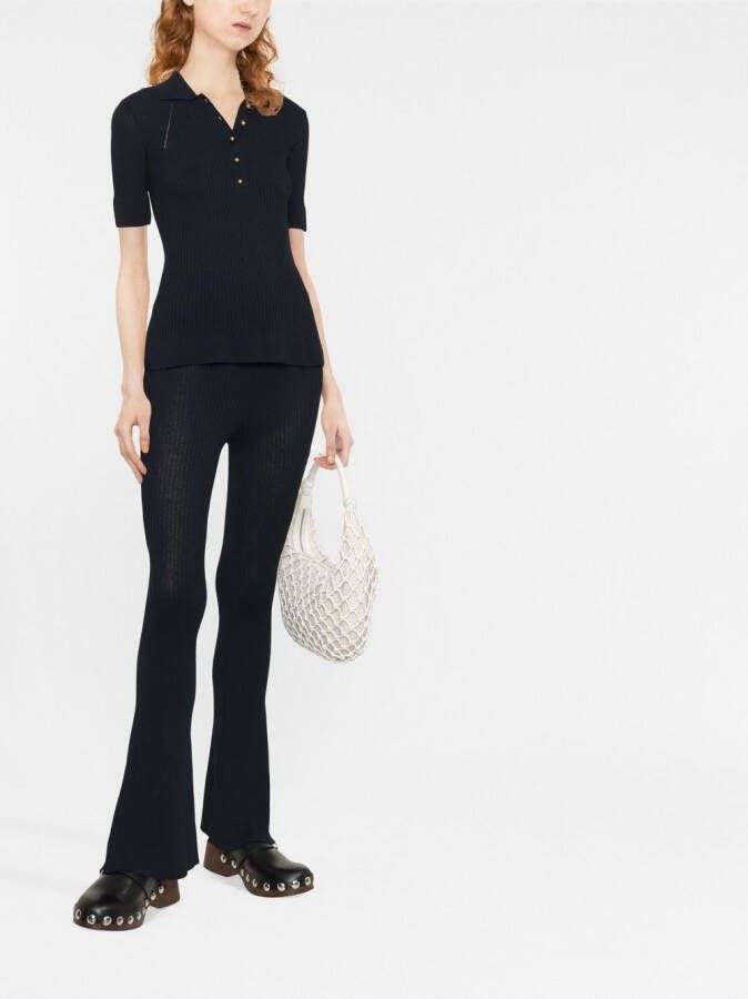 Stella McCartney Ribgebreide polotop Blauw