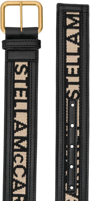 Stella McCartney Riem met geborduurd logo Zwart