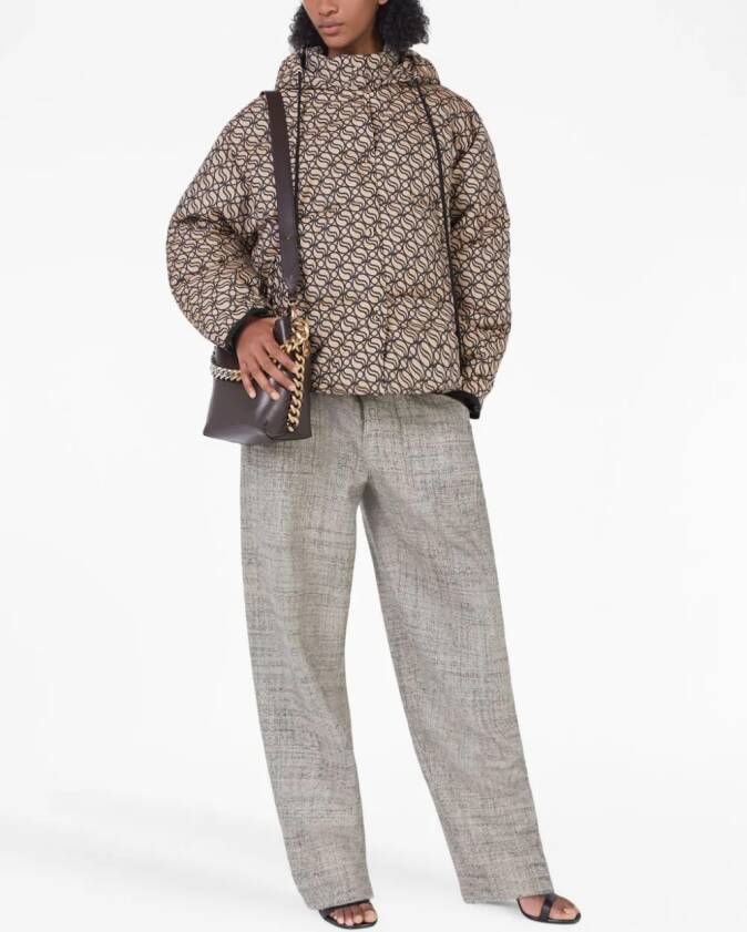 Stella McCartney Donsjack met capuchon Bruin