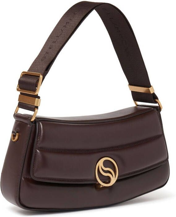 Stella McCartney S-Wave gewatteerde schoudertas Bruin