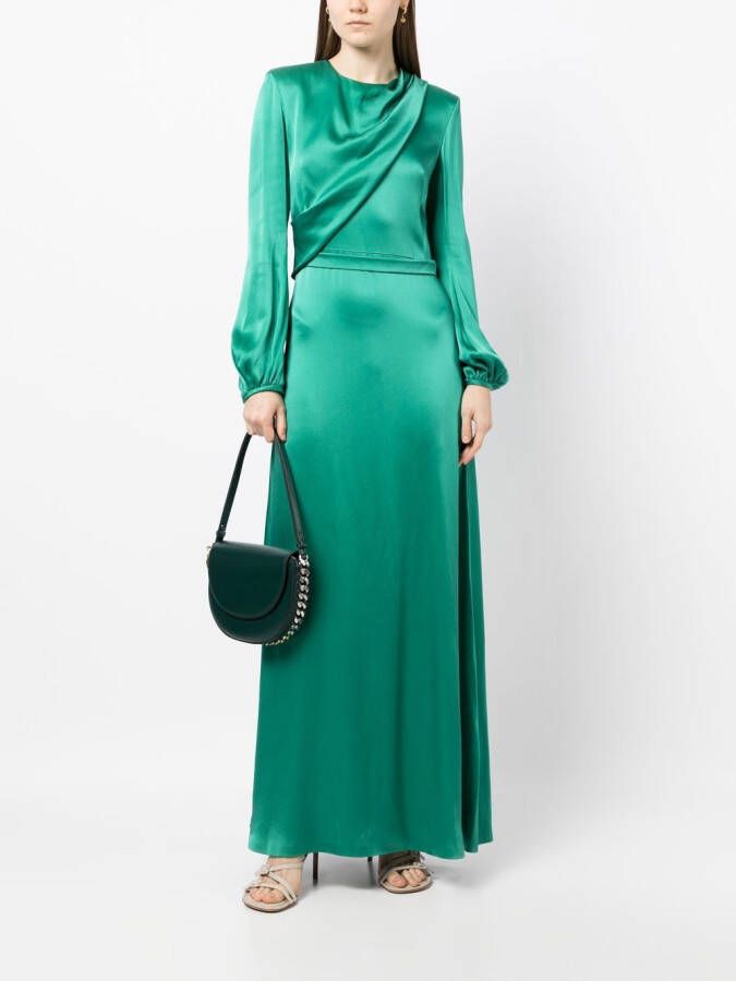 Stella McCartney Satijnen maxi-jurk Groen
