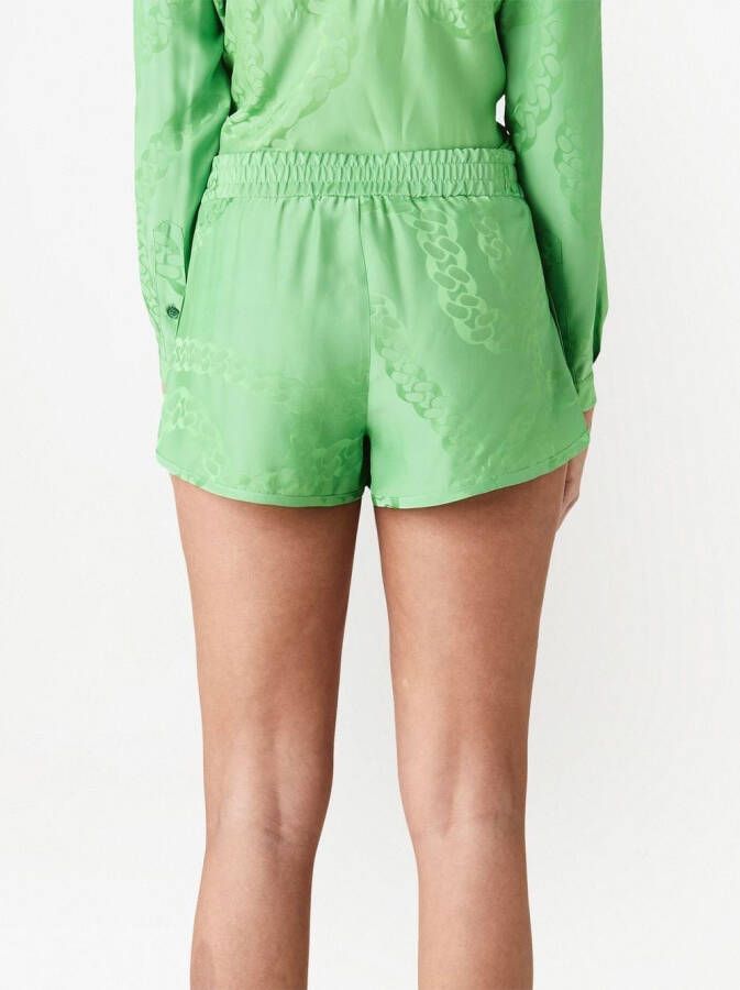 Stella McCartney Satijnen shorts Groen