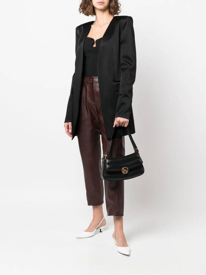 Stella McCartney S-Wave gewatteerde schoudertas Zwart
