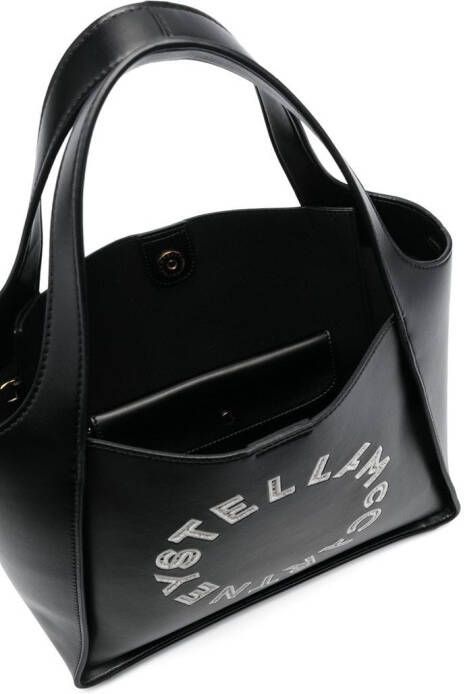 Stella McCartney Shopper met geborduurd logo Zwart