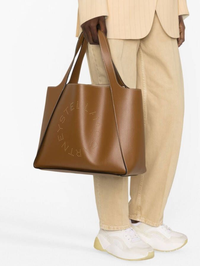 Stella McCartney Shopper met logo Bruin