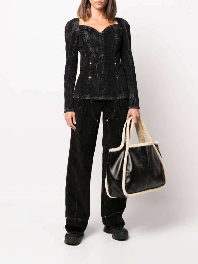 Stella McCartney Stella shopper met logo Zwart