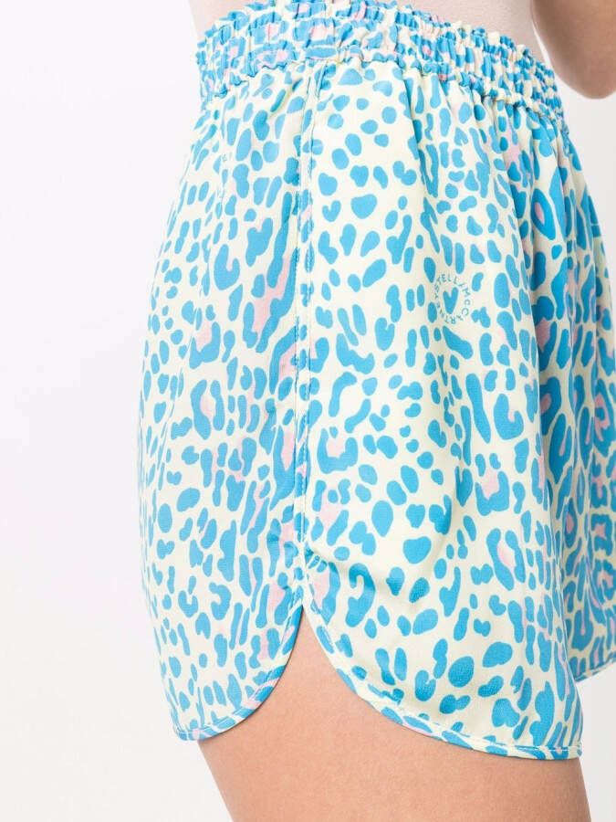 Stella McCartney Shorts met luipaardprint Blauw
