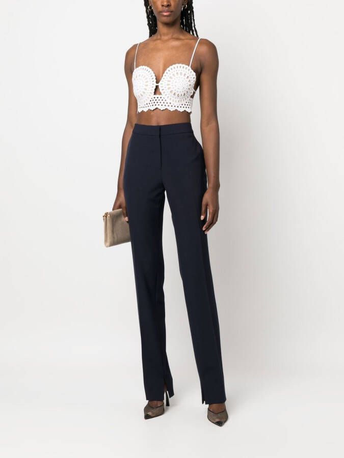 Stella McCartney Broek met split in de cuffs Blauw