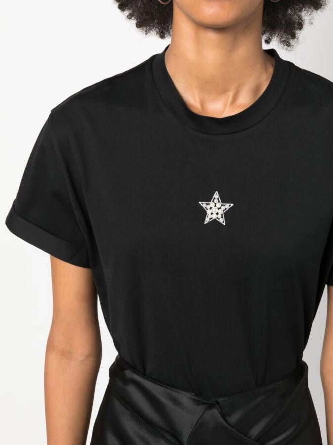 Stella McCartney T-shirt verfraaid met imitatieparels Zwart