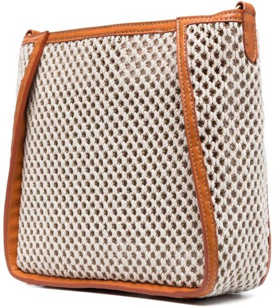 Stella McCartney Stella schoudertas met geborduurd logo Beige