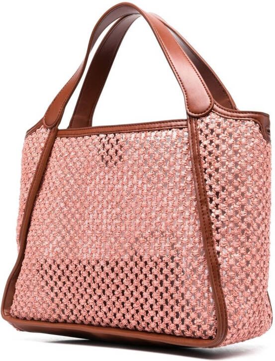 Stella McCartney Shopper met geborduurd logo Bruin