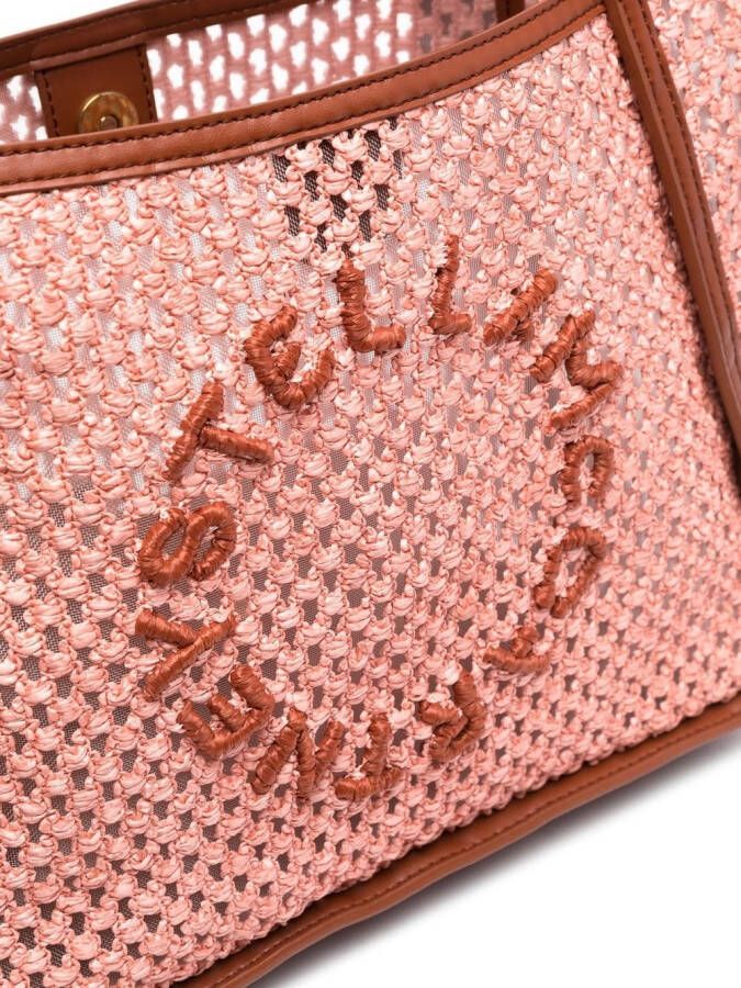 Stella McCartney Shopper met geborduurd logo Bruin