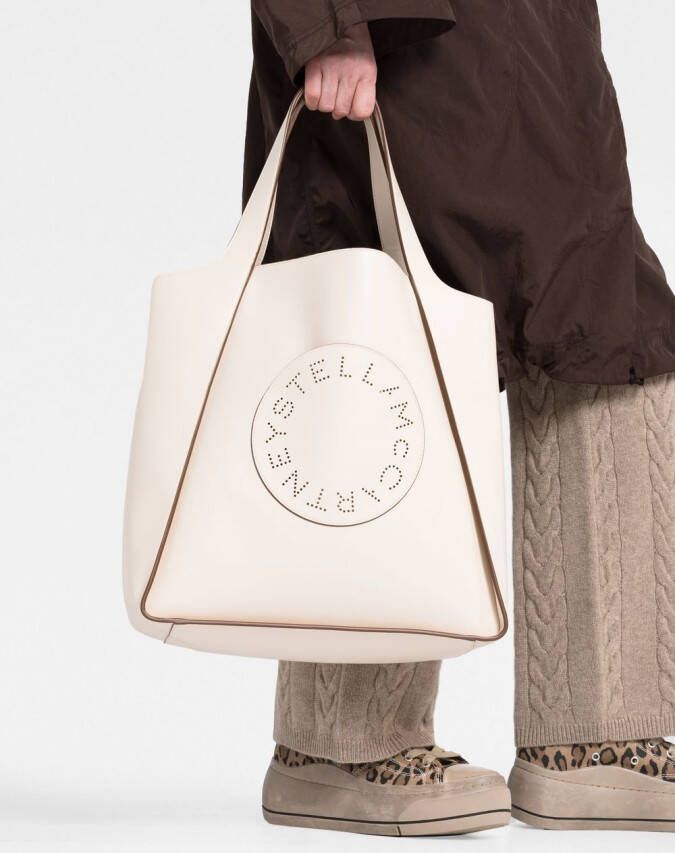 Stella McCartney Stella shopper met logo Beige